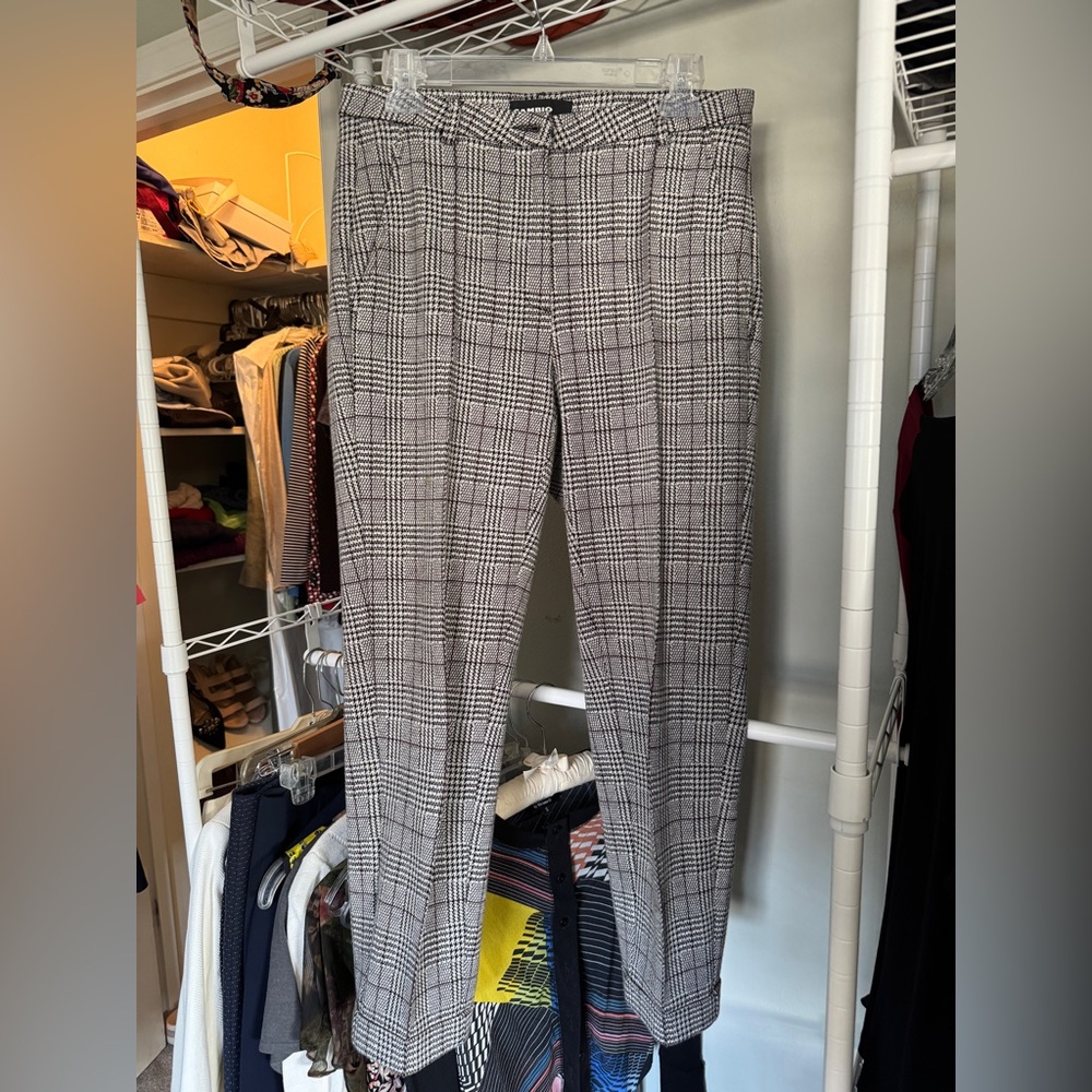Women’s Black and White Plaid Pants